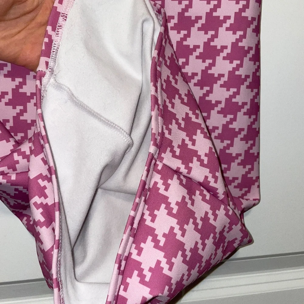 Black Milk Clothing High Neck Toastie Dress Pink houndstooth pattern Size XS - Picture 6 of 7